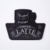 Coffee latte - Metalen borden - Metal sign - Metalen decoratie - Bar - Cafe - Cadeau - 35 x 28 cm - UV bestendig - ECO vriendelijke inkt - Cave & Garden