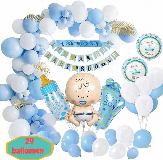 Vlek lila jazz Baloba® It's a Boy Babyshower Versiering Pakket - Helium Ballonnen –  Babyshower... | bol.com