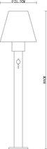 Moderne buitenlamp Bruno zwart met sensor, 80 cm