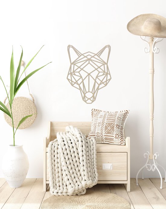 Renard géométrique Décoration murale contreplaqué bouleau MDF 410x541mm