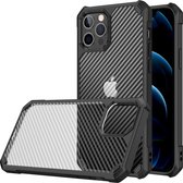 iPhone 12 hoesje - Zwart - Transparant - Extra beschermend