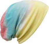 Chemomuts beanie kleurverloop geel roze blauw maat one size