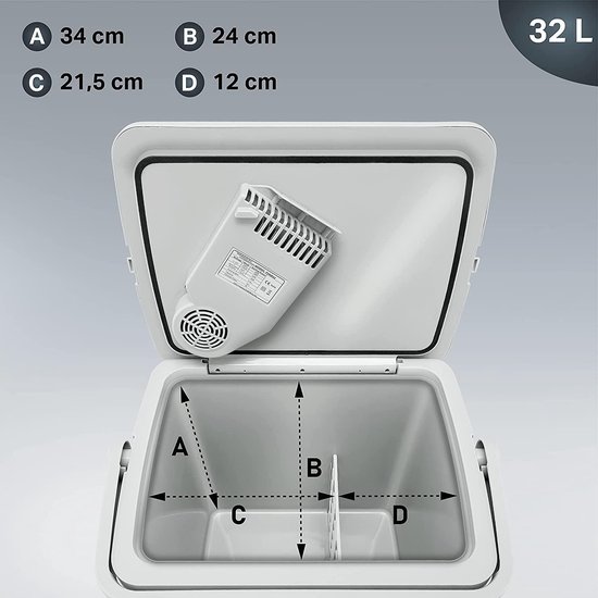 tillvex Kühlbox elektrisch 24L Anthrazit Mini-Kühlschrank