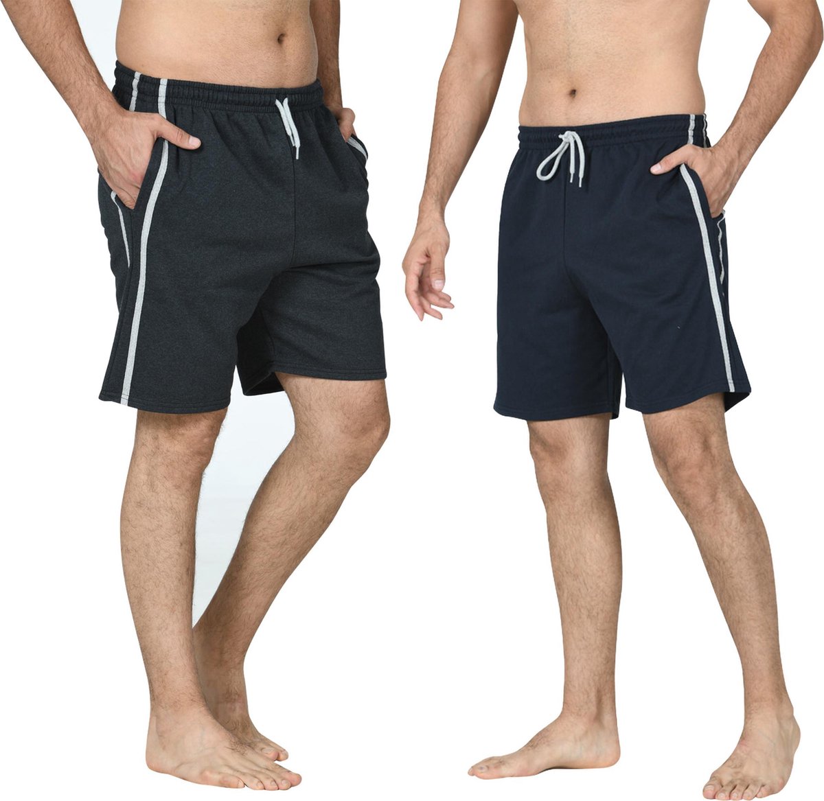 Comfort Essentials - Korte Broek Heren - Shorts Heren - 2pack - Navy/Antraciet - XL