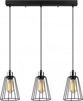 Zwarte metalen hanglamp industrieel - 3x E27 fitting | Tel Aviv