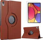 Case2go - Tablet hoes geschikt voor Lenovo Tab P11 Pro - Draaibare Book Case + Screenprotector - 11.5 inch - Bruin