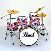 Miniatuur Pearl drumstel UK vlag