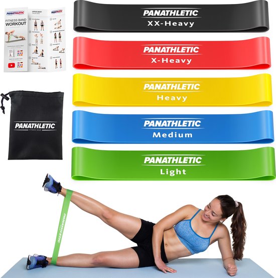 Panathletic 5 weerstandsbanden set - mini power body band - weerstandband fitness elastiek fitnessband