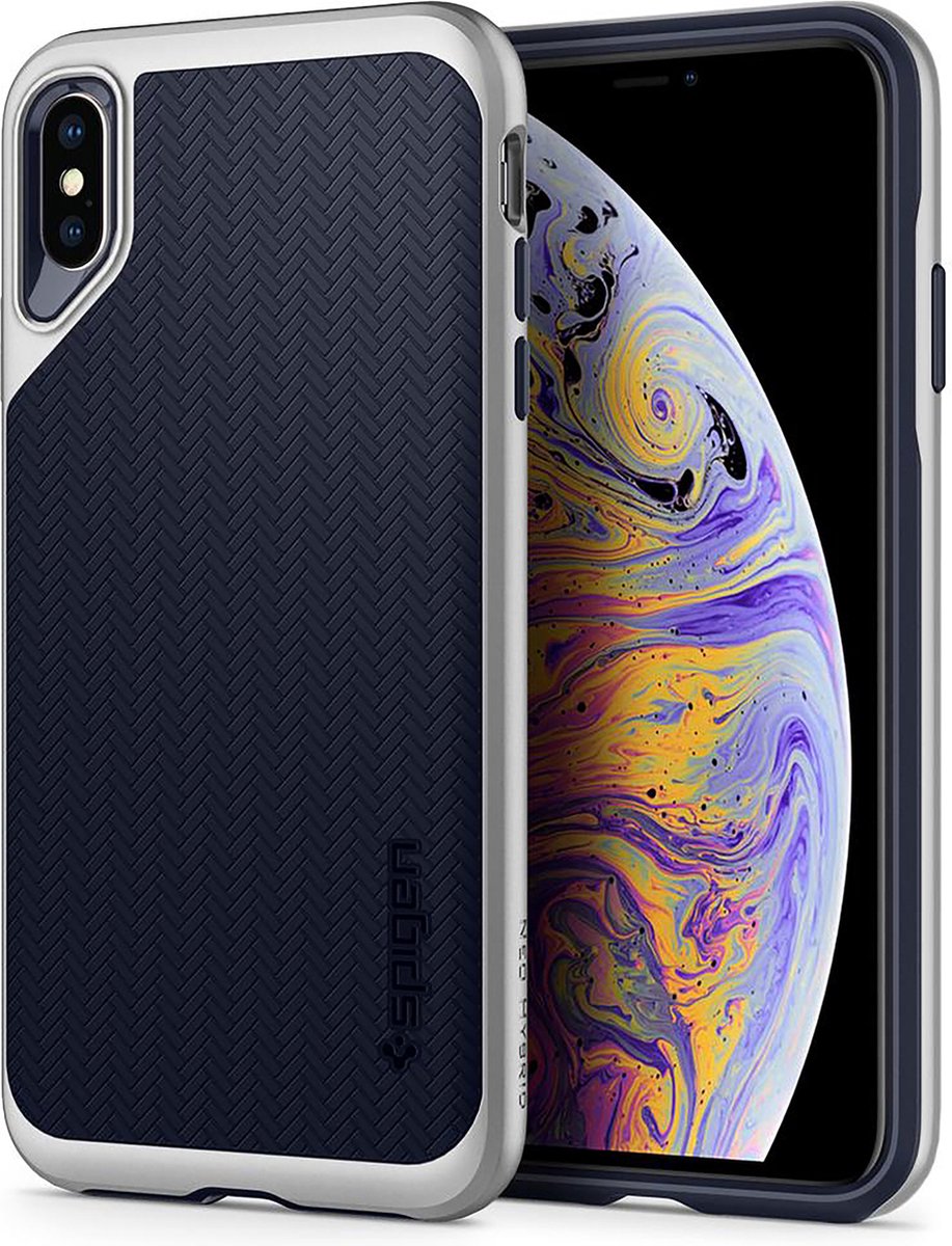 Spigen Neo Hybrid hoesje geschikt voor iPhone XS Max zilver case