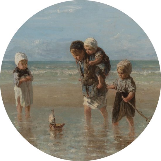 Papier peint cercle 100cm Enfants de la mer