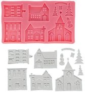 Siliconen mold Christmas houses