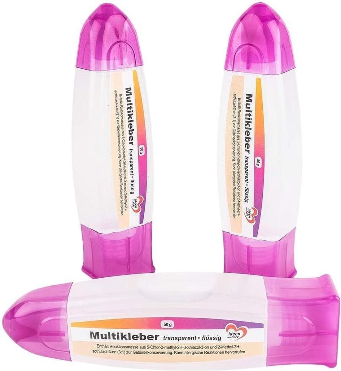 Afbeelding van product Deluxe HB  Kinderlijm - multi lijm vloeibare transparante pakket van 3 elke buis 50 g lijm stick met twee tips Fijn en breed ideaal voor kinderen en volwassenen (WK 02129)