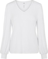 Object T-shirt Objannie L/s V-neck Top Noos 23035748 White Dames Maat - L