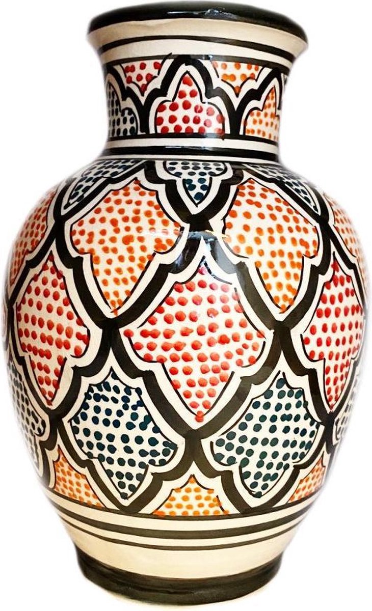 Scheiden circulatie Kansen Handgemaakte kleurrijke Marokkaanse aardewerk vaas | bol.com