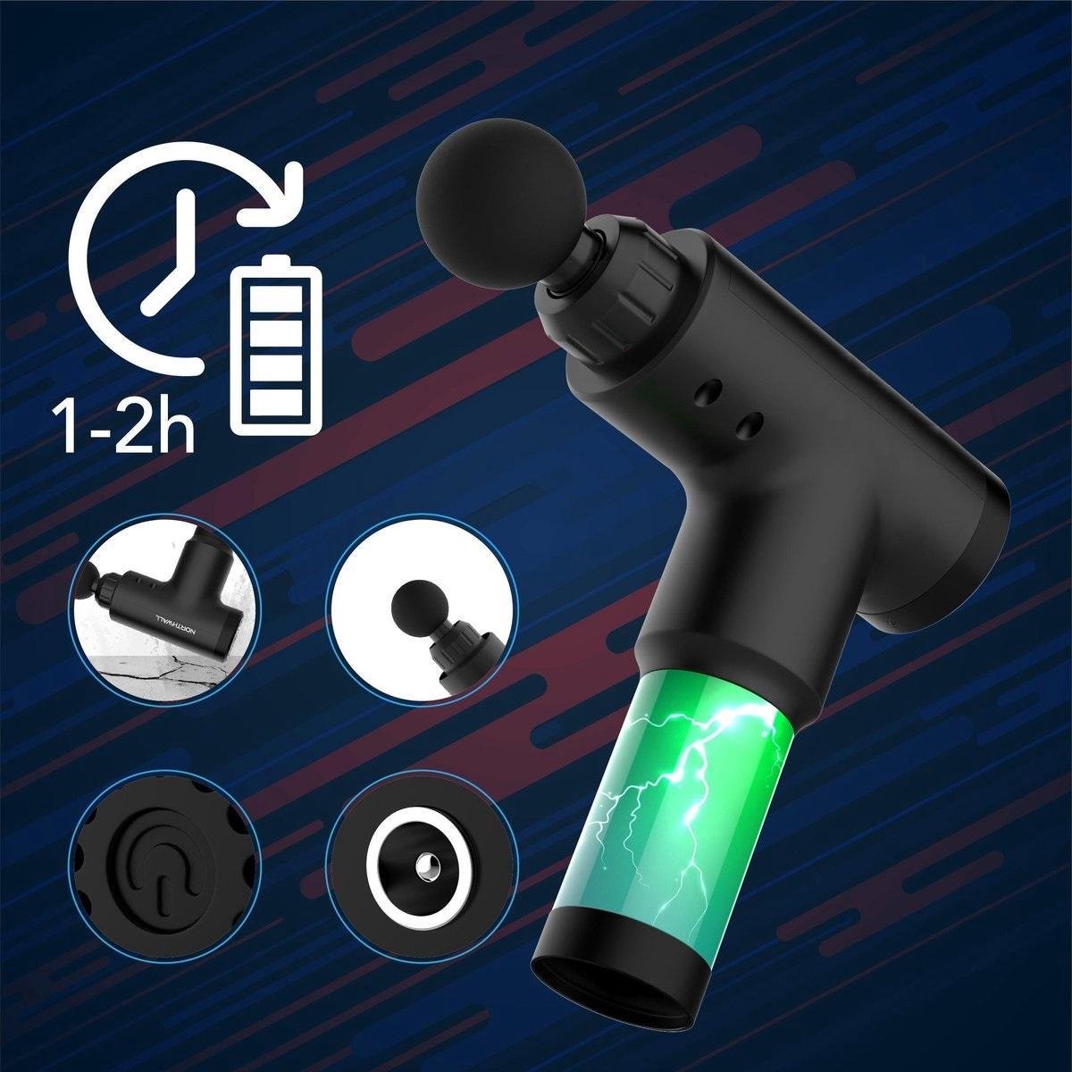 Mobstore LCD Electric Touch Massage Gun - 6 standen, 4 kopstukken thumbnail 3