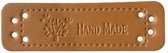 6 luxe PU lederen labels - Handmade - Boom - Handgemaakt label set 6 stuks - 5,5 x 1,5 CM