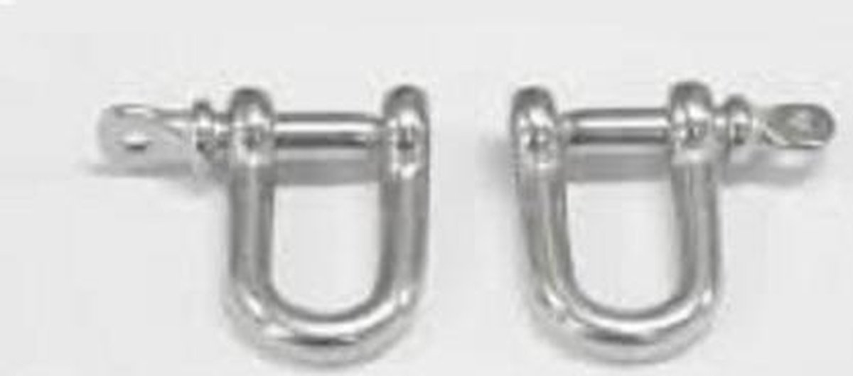 D-sluiting normaal 4 mm dik. RVS-A4. 2 stuks. Deltafix.