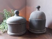 Brynxz - Set van 2 decoratieve voorraadpotjes met deksel van beton - Touch of Brown