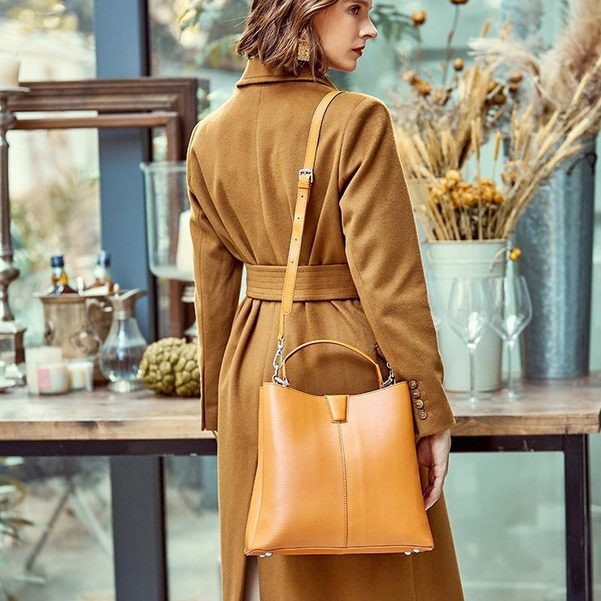 Leren tas vrouw, Leather bag women, Modieuze stijlvolle tas, Dames tas |  bol.com