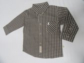 noukie's , jongens , overhemd ,geruit , bruin / wit , 3 jaar 98