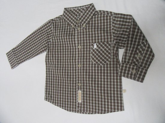 noukie's , garçons , chemise , à carreaux , marron / blanc , 3 ans 98
