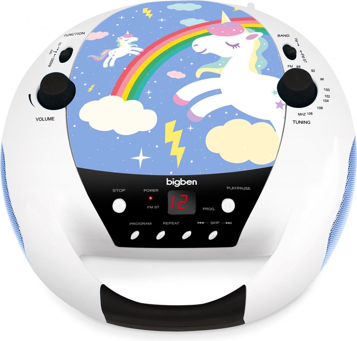 Bigben CD52 - Draagbare Radio CD-Speler - Microfoon - Eenhoorn/Unicorn - Blauw