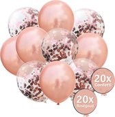 Heliumballonnen Set Rosé Goud - 20 stuks - Bruiloft Decoratie - Trouwen - Bruiloft - Feestartikelen - Biologisch - Latex