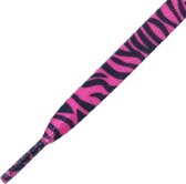 Mr. Lacy Printies Zebra Hot Pink/Black 130cm lang 10mm breed