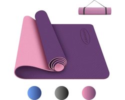Bobbel Home - Premium Yoga mat - Anti slip -Extra dik - Inclusief Draagtas - Fitness - Pilates mat - Sport Mat - 183 x 60 cm - Roze