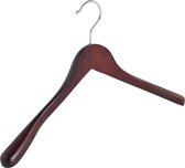 De Kledinghanger Gigant - 8 x Mantel / kostuumhanger beukenhout mahonie gebeitst met schouderverbreding, 41 cm