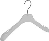 De Kledinghanger Gigant - 5 x Mantel / kostuumhanger kunststof frosted met schouderverbreding en rokinkepingen, 39 cm
