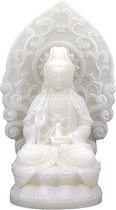 Quanyin, Guanyin, Quan Yin of Guan Yin - Wit beeldje - Witte Albast - Polyresin - 12 cm
