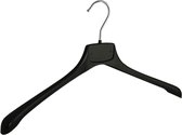 De Kledinghanger Gigant - 30 x Mantel / kostuumhanger kunststof zwart met schouderverbreding, 45 cm