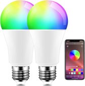 Fancylifestyle®️ E27 Led Lamp - Voordeelpack 2 Stuks - Dimbaar - RGB - Led Verlichting - Incl. App