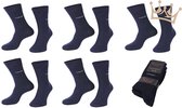 Comfort Socks - Katoenen sokken - donker blauwe - Maat 47-50 - Naadloos - Voordelig Multipack - 5 paar - Ruime boord - Wijde boord - Marine - Sokken heren