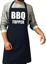 Barbecueschort BBQ Topper navy heren - Keukenschort heren/ Barbecueschort mannen - Cadeau verjaardag/ vaderdag