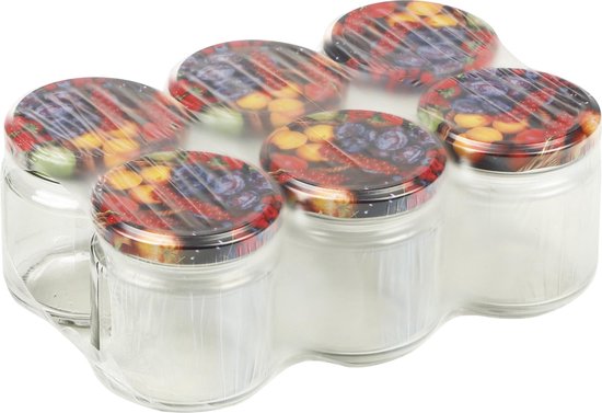 Set de 12 pots de conservation/bocaux en verre avec bouchon à vis 210 ml -  Pots de... | bol.com