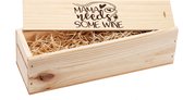 Luxe bedrukte wijnkist met houtwol| Mommy needs some wine