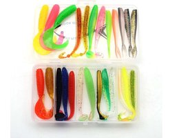 Vis-Plezier 25-delige shad kunstaas set | hengelsport | kunstaas voor snoek, baars en snoekbaars