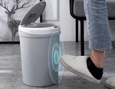 EverydayGoods sensor kleine prullenbak 12L - prullenbak kantoor - prullenbak badkamer - prullenbak toilet - grijs - oplaadbaar via USB