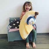 XXL pinguin in banaan kawaii knuffel - knuffel - 55 cm - zacht - grijs
