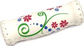 handvat Flower 120 mm kunstleer wit per stuk