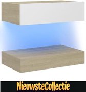 Nachtkast - Rechthoek - Spaanplaat - Kinderen - LED Verlichting - Zwevend- Luxe - Nachtkastje - Modern - Nieuwste Collectie