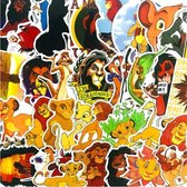 ProductGoods - 50 Stuks Lion King Stickers - Muur Decoratie - Koffer Decoratie - Laptop Decoratie - Koelkast Decoratie - Stickervellen - Lion King Stickers