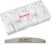 GUAPÀ® Nageltips 500 stuks in stevige doos | Plaknagels | Nepnagels | Nagelverlenging Acryl en Gel | Transparant