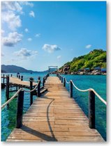 Houten Brug in Thailand - 30x40 Poster Staand - Landschap - Natuur