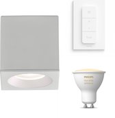 Acb Iluminacion Branco Opbouwspot met Philips Hue White Ambiance GU10 & Dimmer Switch - Spotjes Opbouw - 1 Lichtpunt - Wit