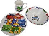 PJ Masks - Serviesset - Kinderservies - Bord / Mok / Kom - Multicolor - Keramiek - 3 Delig