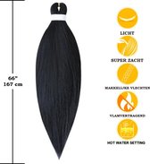 Purfect Hair – 4xProfessionele Pre-Stretched Braiding Hair – 66cm – 1B Zwart Nep Haar Extensions – Stijl Haar om te Vlechten