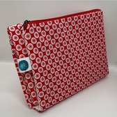 Lexilou Baby Luier / verschoningsmat - Cirkels Rood Wit - Rode rits